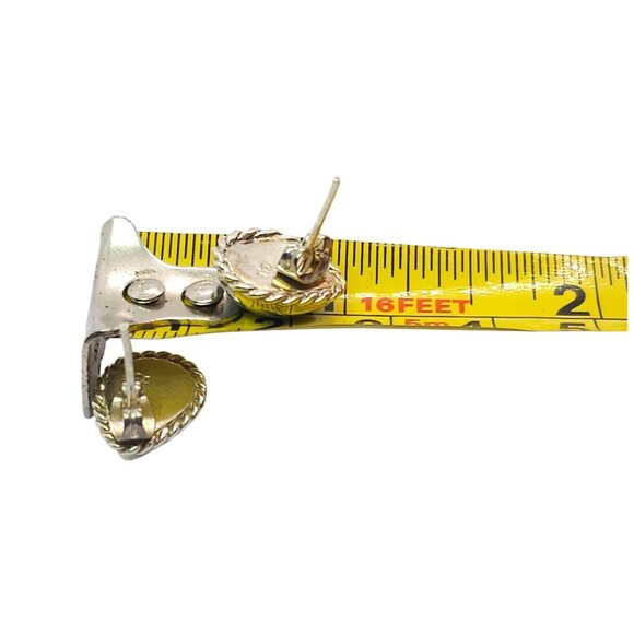 Sterling Silver Larimar Teardrop Cabochon Pierced Earrings Dominican Republic - Picture 10 of 10